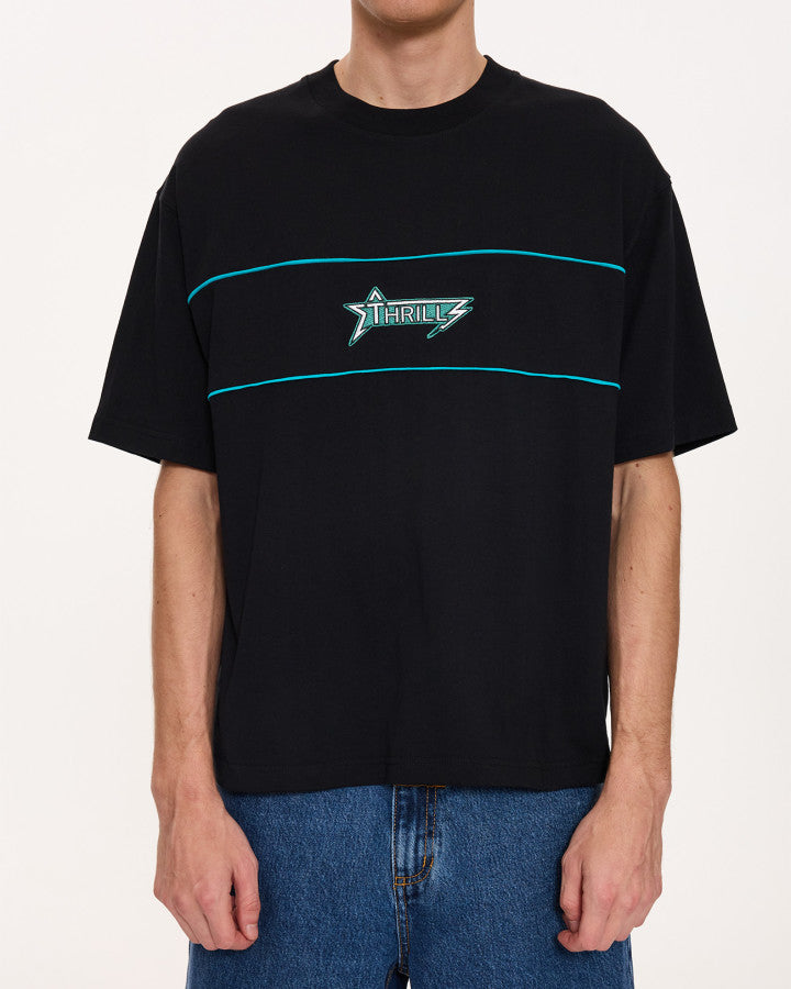 Thrills Heavy Static Piping Box Fit Oversize Cropped Tee