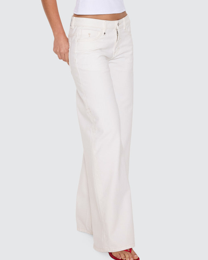 Thrills Hunter Low Rise Wide Jean - White