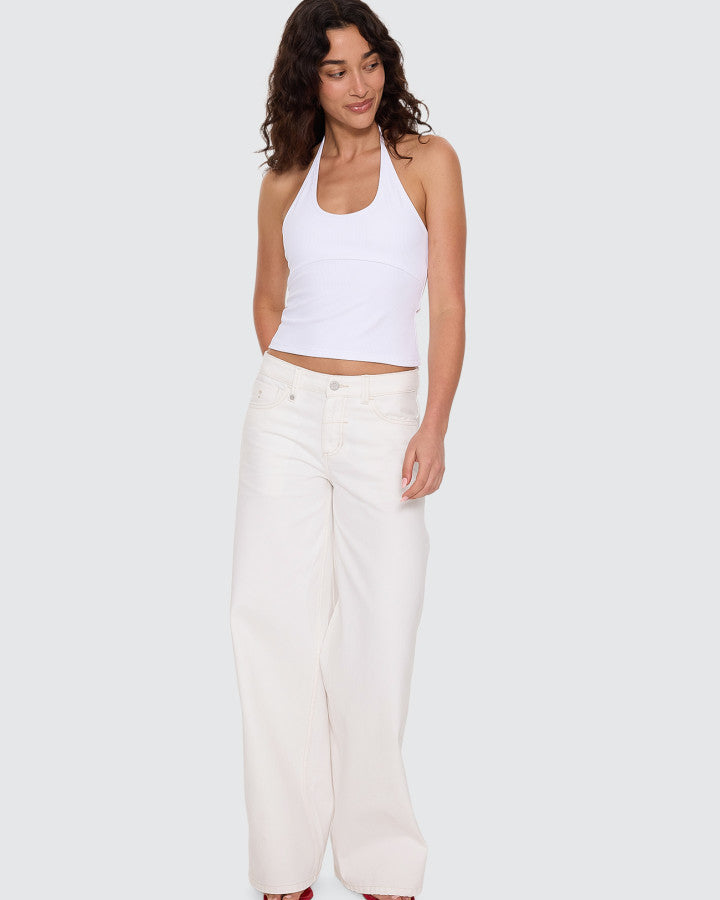 Thrills Hunter Low Rise Wide Jean - White