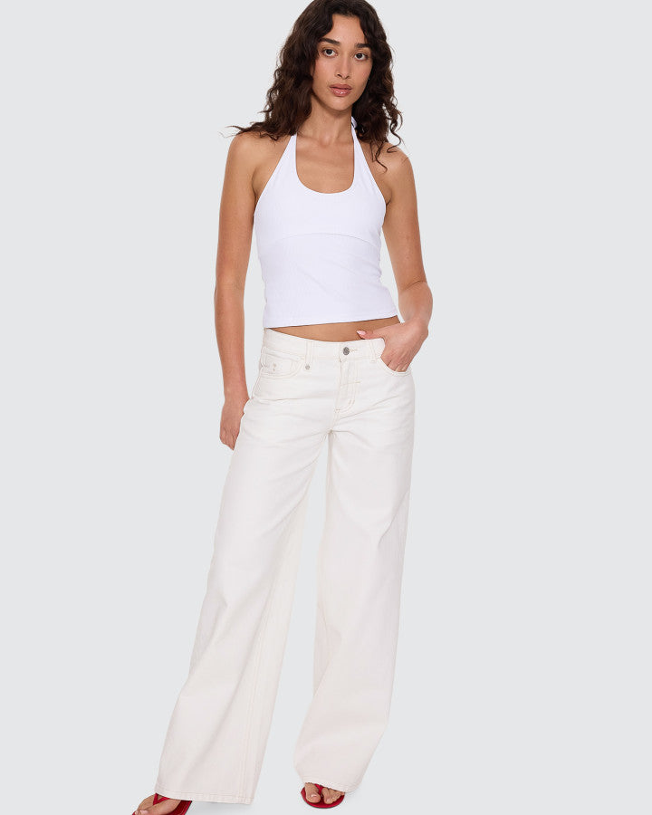 Thrills Hunter Low Rise Wide Jean - White