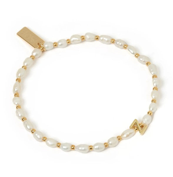 Arms Of Eve Initial Pearl Bracelet