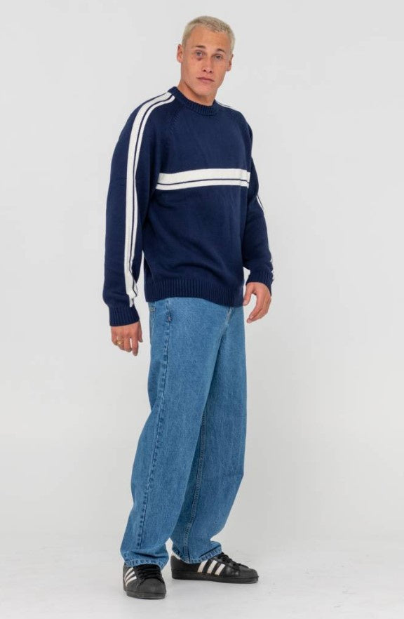 Rusty White Lines 2.0 Knitted Crew