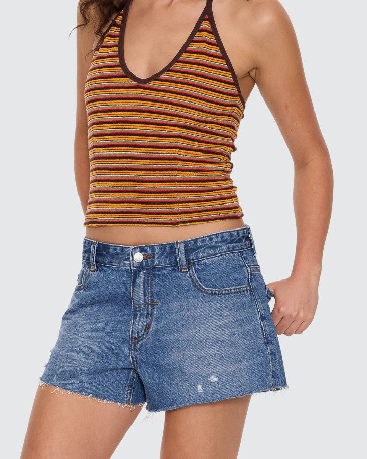 Thrills Lola Low Rise Short - Rise Blue Distressed