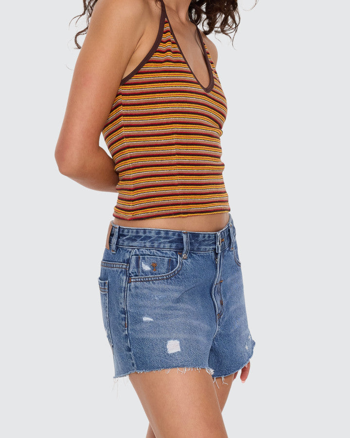 Thrills Lola Low Rise Short - Rise Blue Distressed