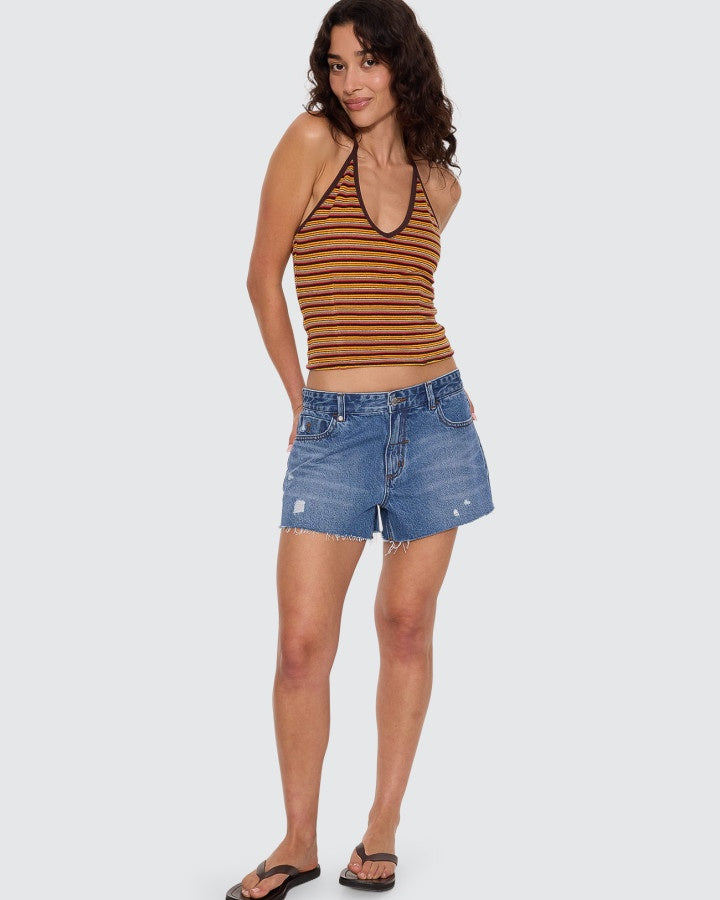 Thrills Lola Low Rise Short - Rise Blue Distressed