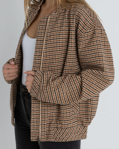Rhythm Luca Oversized Check Bomber Jacket