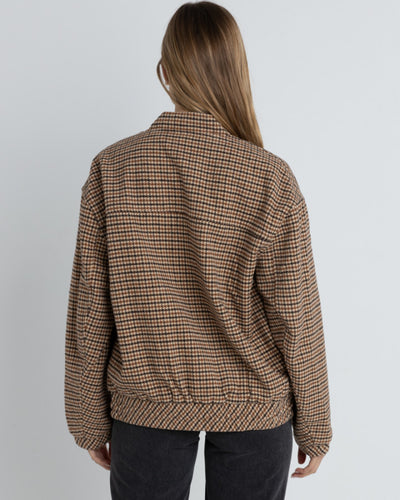 Rhythm Luca Oversized Check Bomber Jacket