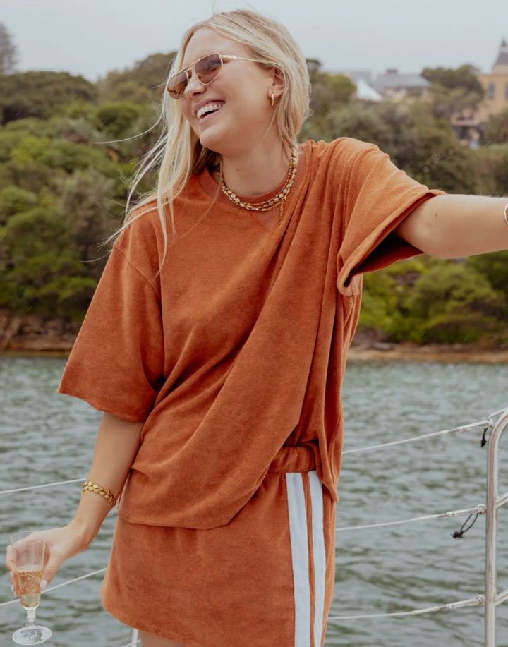 Luna Lane The Mason Terry Tee Rust