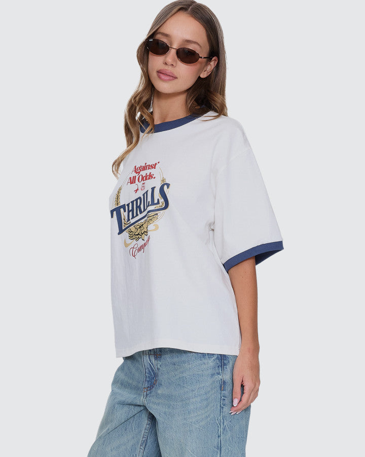 Thrills Never Better Square Tee - Dirty White