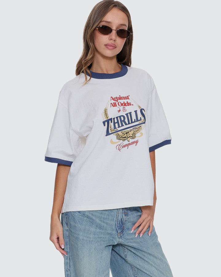 Thrills Never Better Square Tee - Dirty White