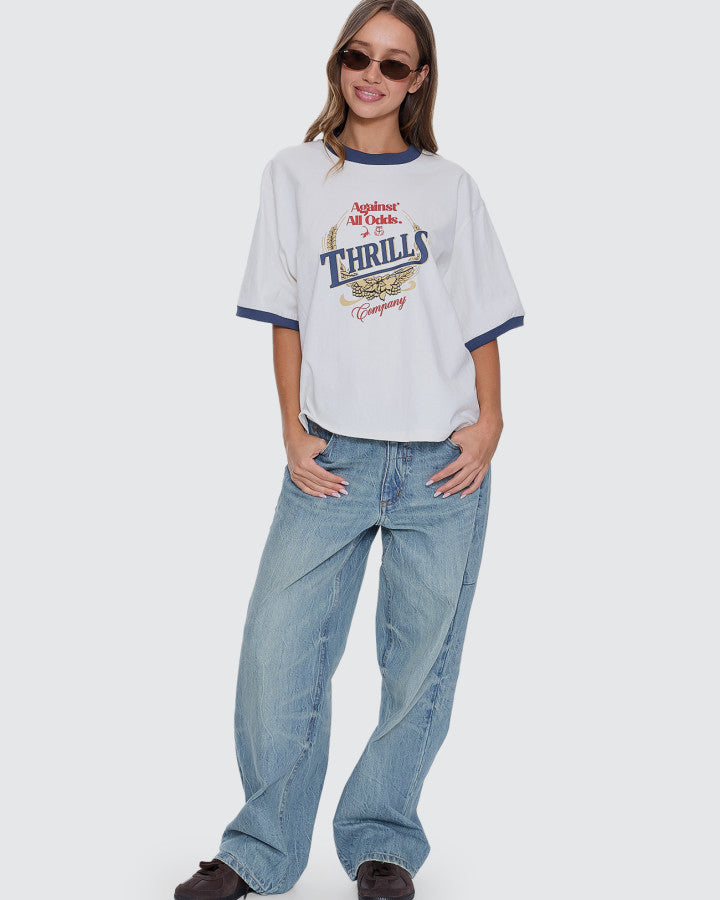 Thrills Never Better Square Tee - Dirty White