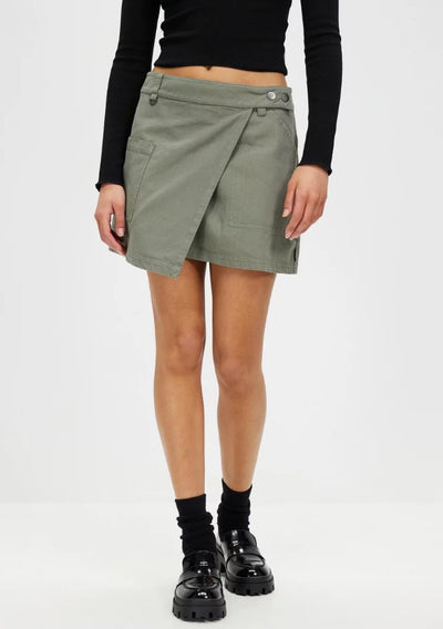 Afends Fraser Utility Mini Skirt Olive