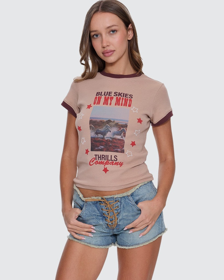 Thrills On My Mind Club Tee - Stone