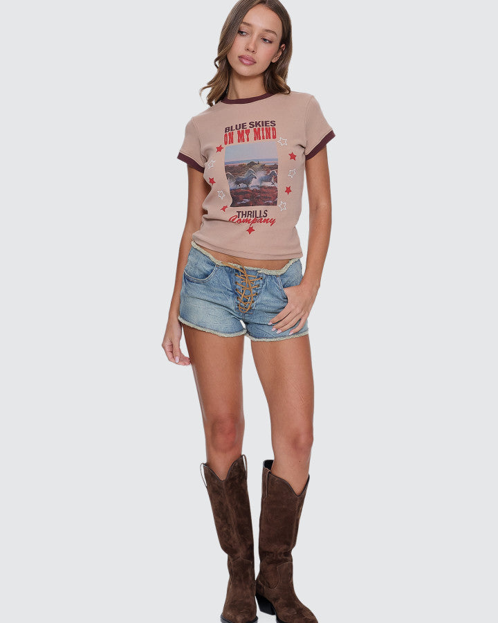Thrills On My Mind Club Tee - Stone