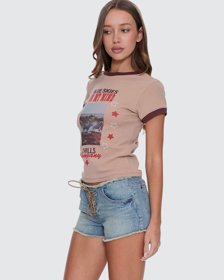 Thrills On My Mind Club Tee - Stone