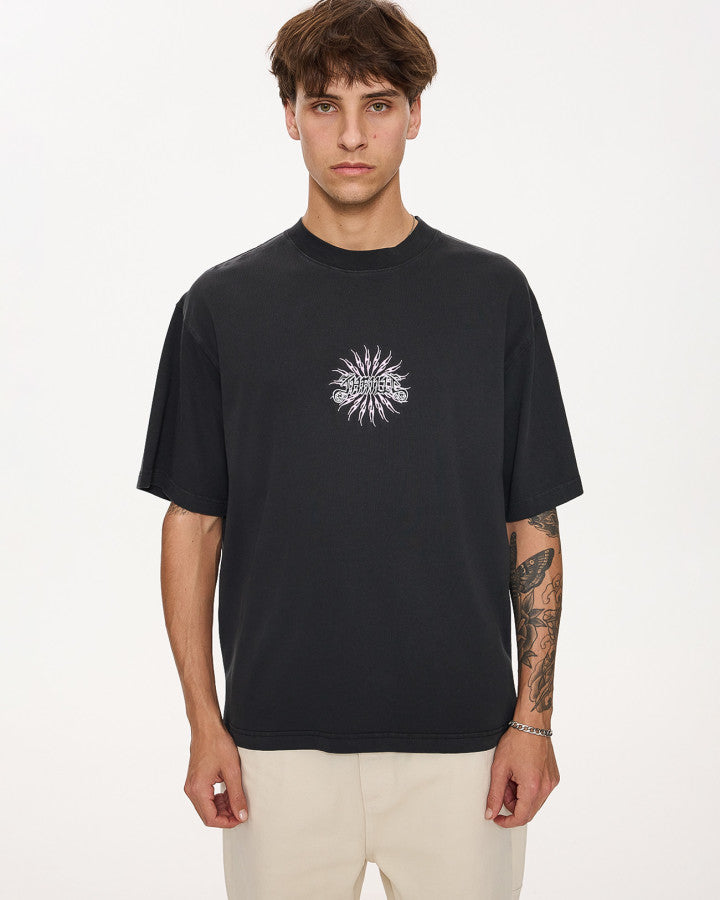 Thrills Peace Power Embro Box Fit Oversize Cropped Tee