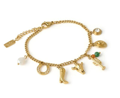 AOE Rodeo Gold Charm Bracelet
