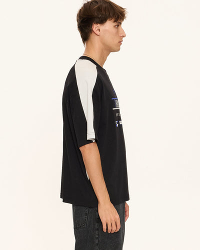 Thrills Rapid Fire Panel Box Fit Oversize Cropped Tee - Black