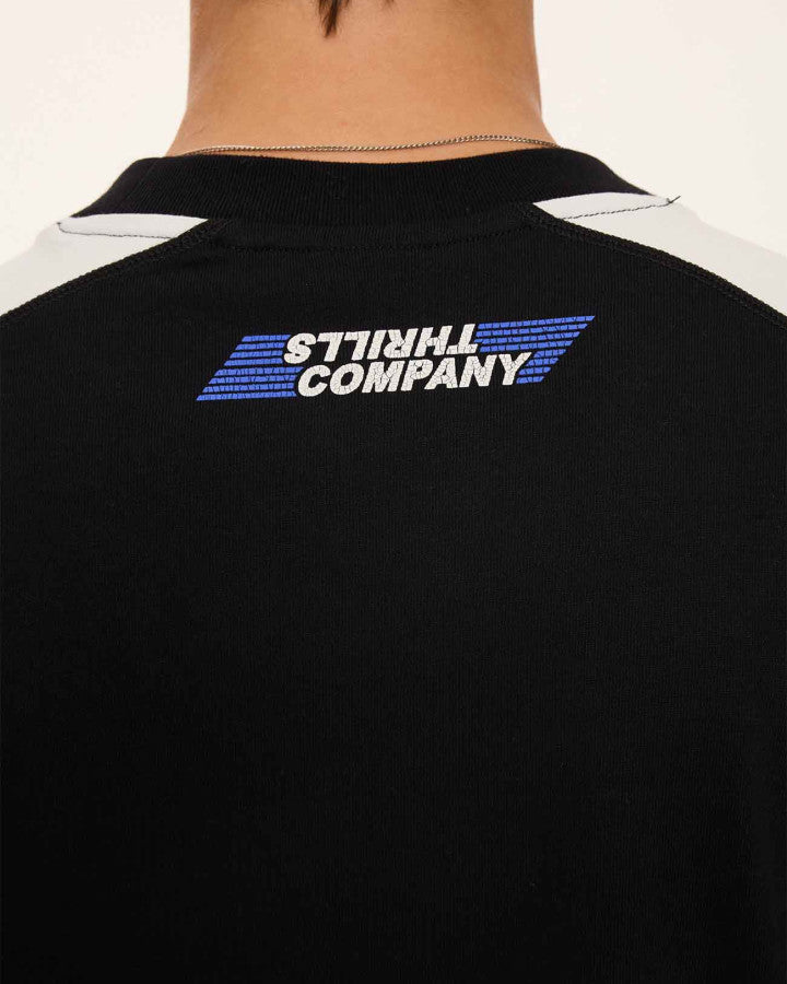 Thrills Rapid Fire Panel Box Fit Oversize Cropped Tee - Black