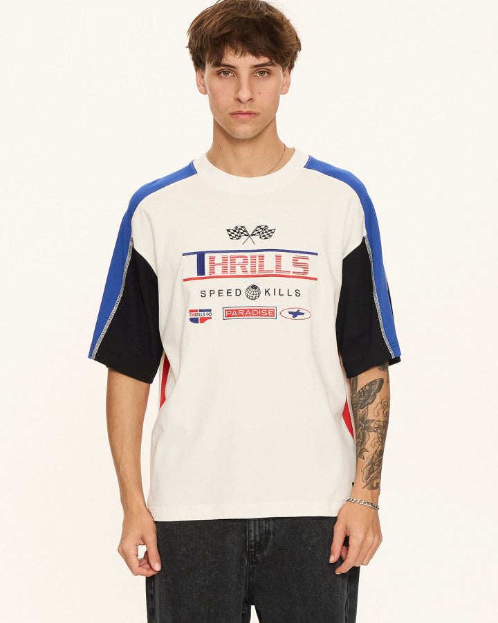 Thrills Rapid Fire Panel Box Fit Oversize Cropped Tee