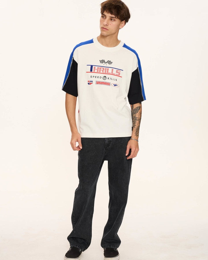 Thrills Rapid Fire Panel Box Fit Oversize Cropped Tee