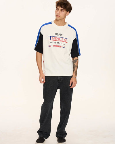 Thrills Rapid Fire Panel Box Fit Oversize Cropped Tee