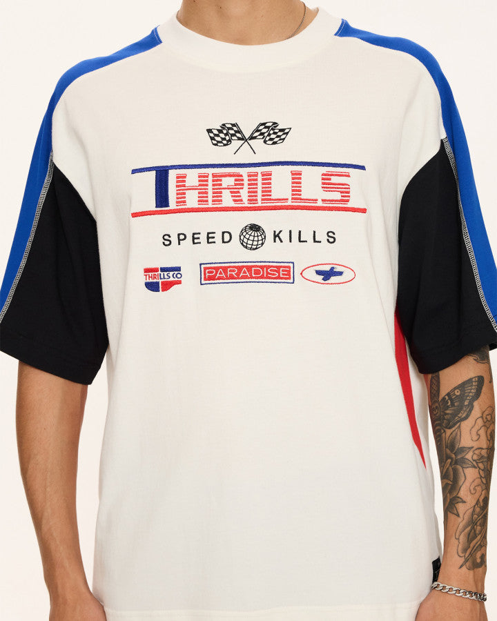 Thrills Rapid Fire Panel Box Fit Oversize Cropped Tee