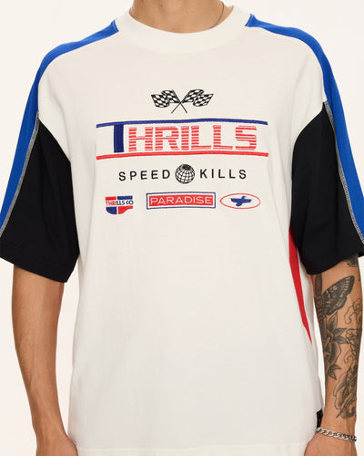 Thrills Rapid Fire Panel Box Fit Oversize Cropped Tee