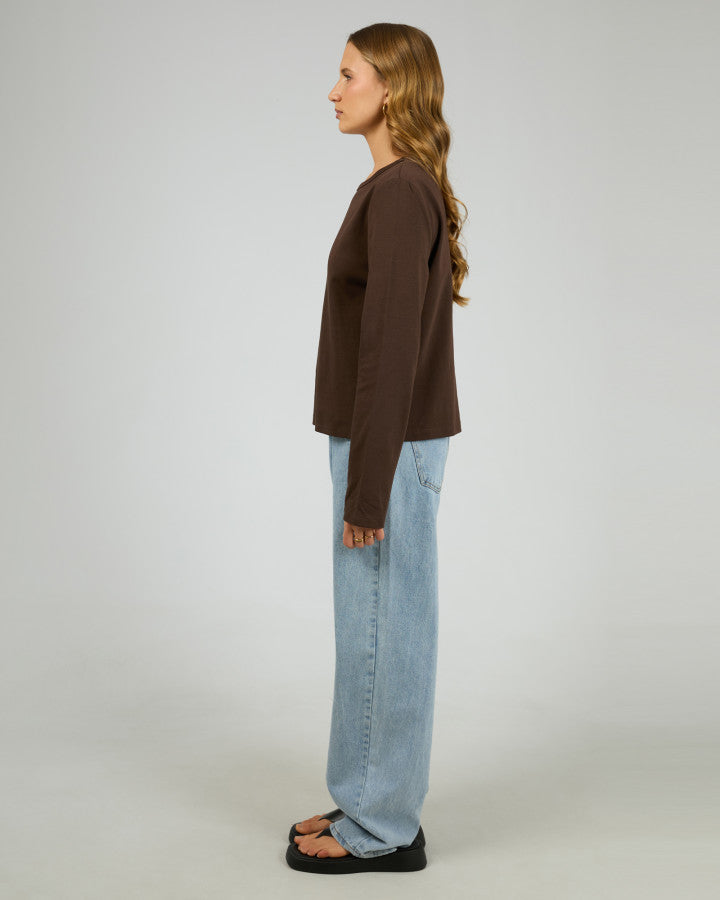 Silent Theory Regular Long Sleeve Tee Chocolate