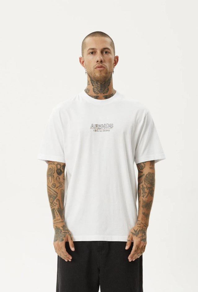 Afends Flatline Retro Fit Tee White