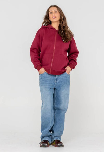 Rusty Flip Mommy Oversized Zip Hooded Fleece
