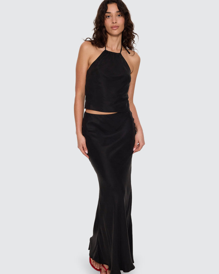 Thrills Rhea Bias Maxi Skirt - Black