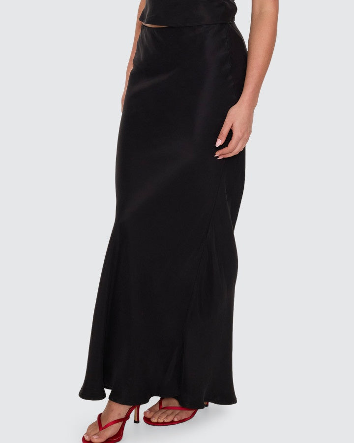 Thrills Rhea Bias Maxi Skirt - Black
