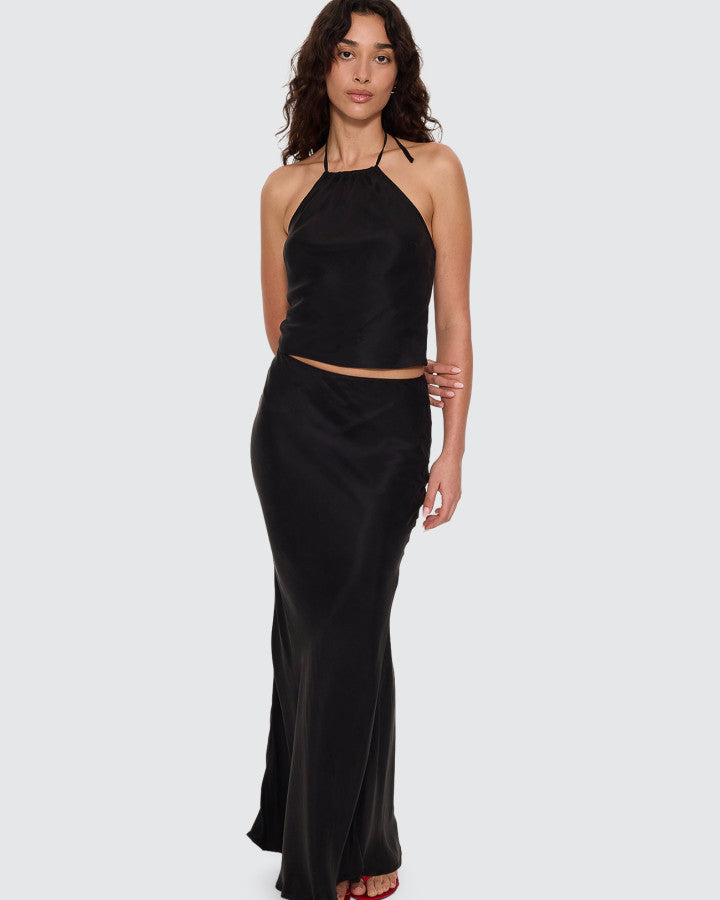 Thrills Rhea Bias Maxi Skirt - Black