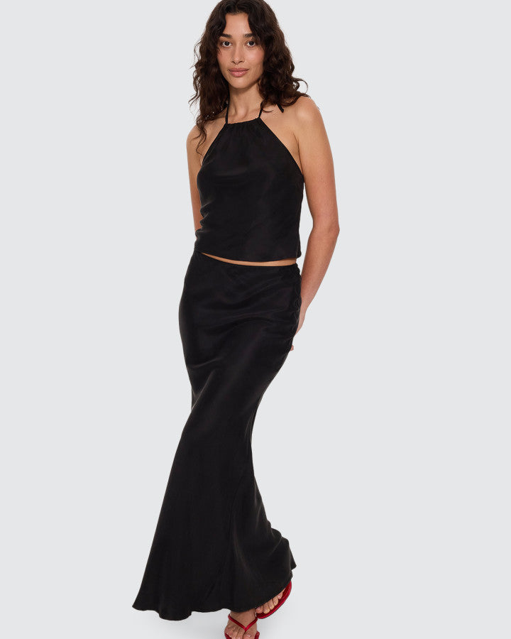 Thrills Rhea Bias Maxi Skirt - Black