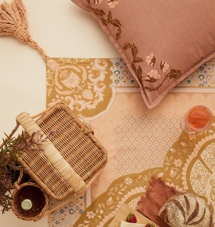 Wandering Folk Wild Peach Picnic Rug