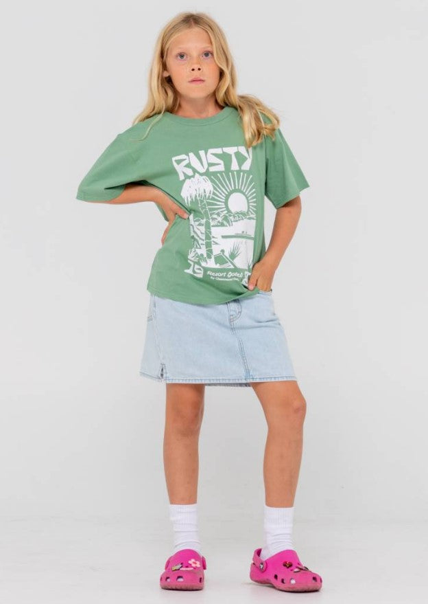 Rusty Mavericks Low Rise Denim Skirt Girls