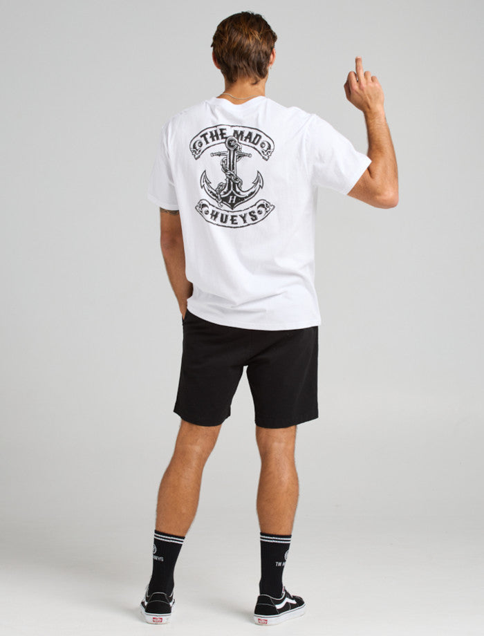 The Mad Hueys Skull Anchor | SS Tee - White