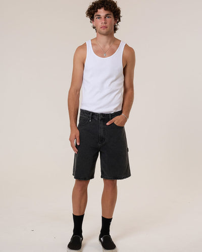 Thrills Slacker Denim Short - Ash Black