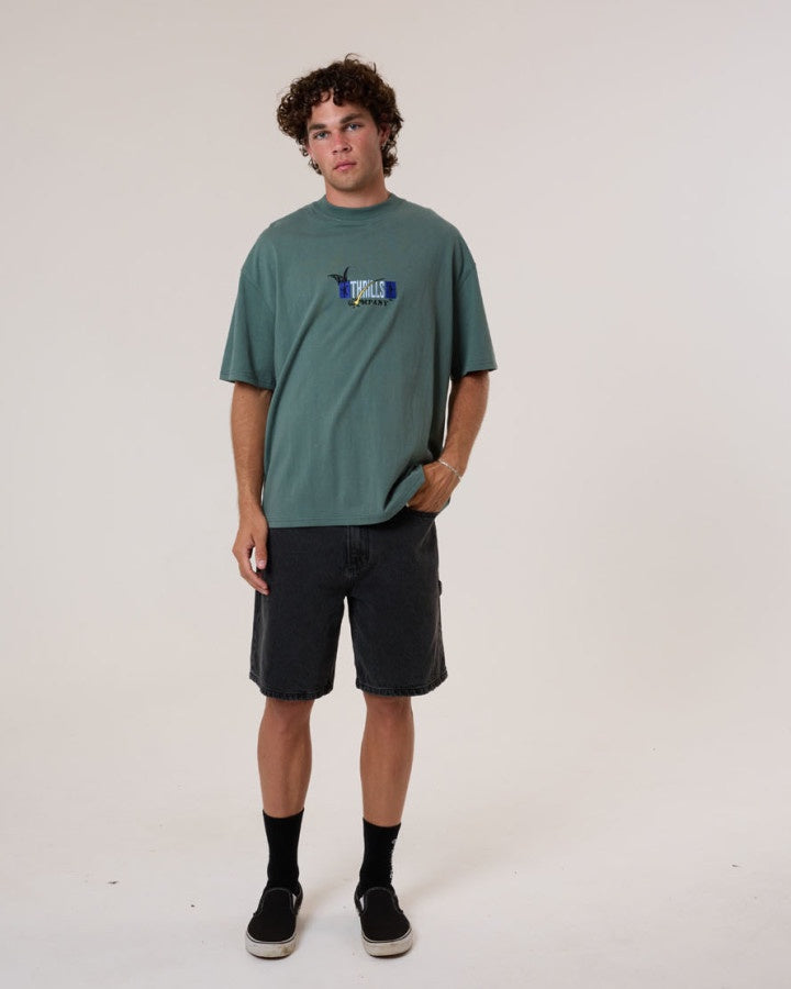 Thrills Slacker Denim Short - Ash Black