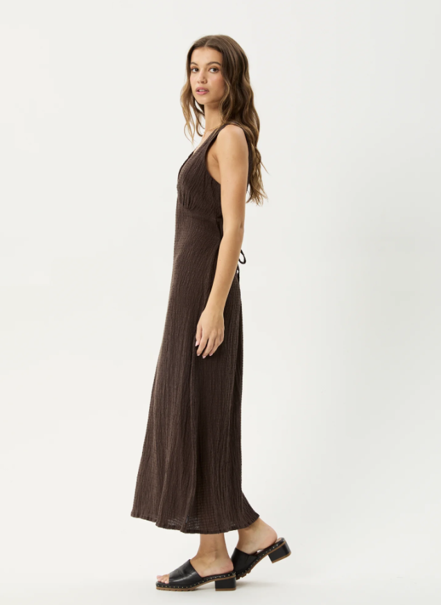 Afends Focus Seersucker Maxi Dress