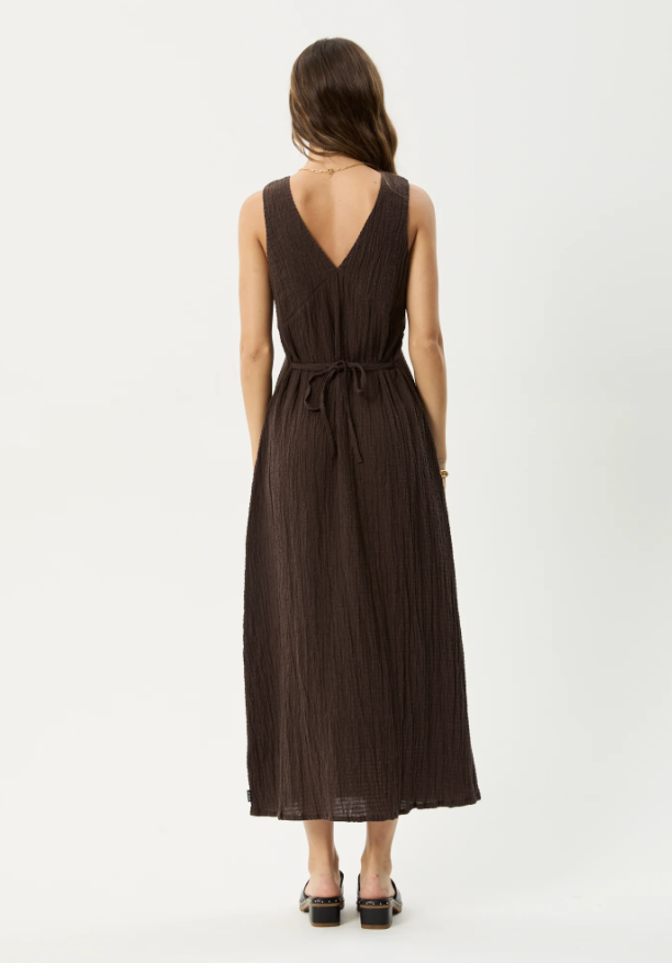 Afends Focus Seersucker Maxi Dress