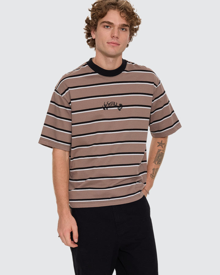 Thrills Staggered Big Stripe Box Crop Tee