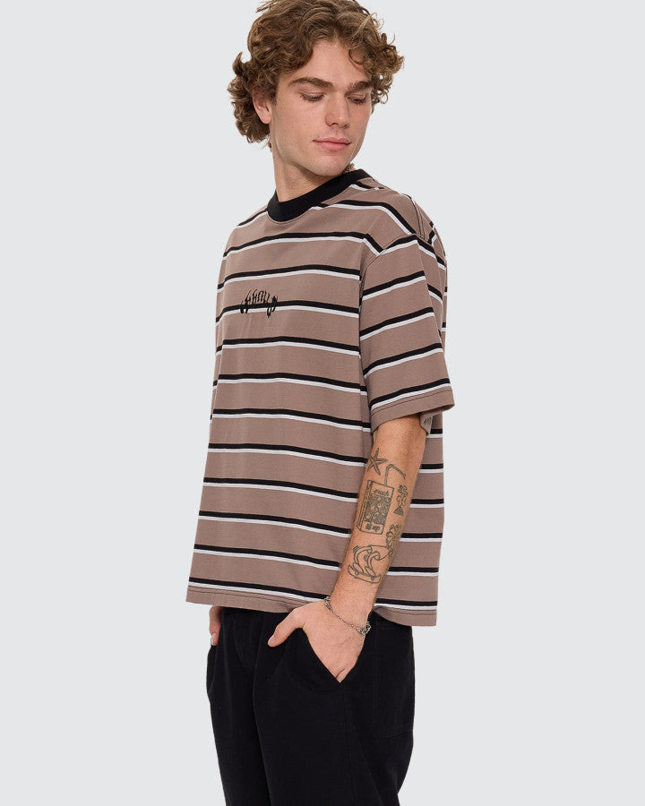 Thrills Staggered Big Stripe Box Crop Tee