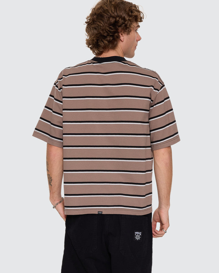 Thrills Staggered Big Stripe Box Crop Tee