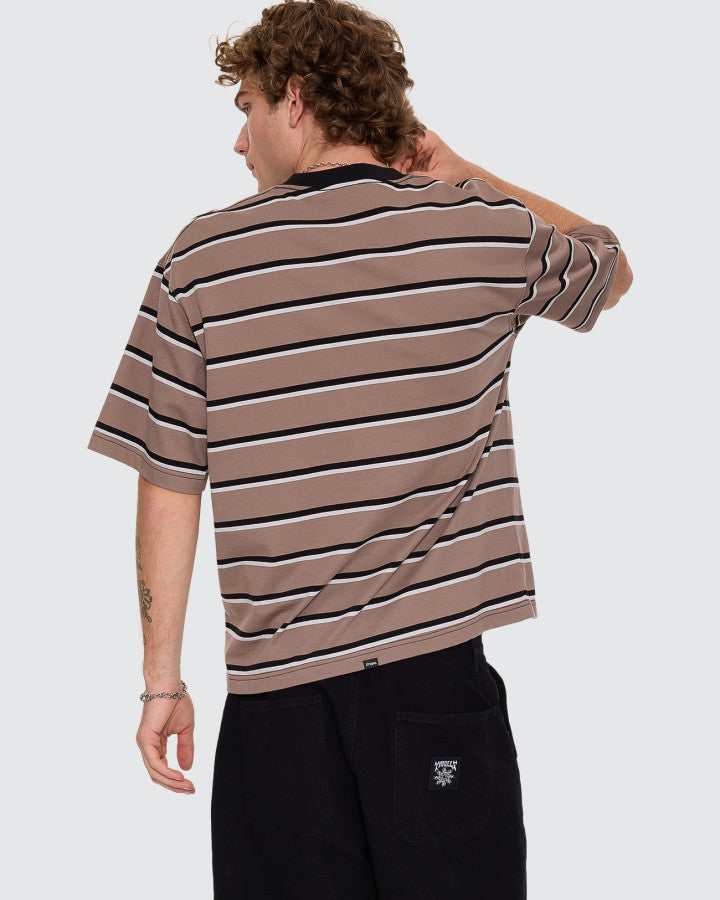 Thrills Staggered Big Stripe Box Crop Tee