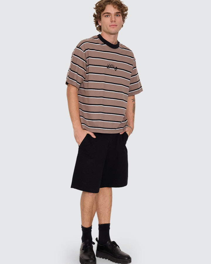 Thrills Staggered Big Stripe Box Crop Tee