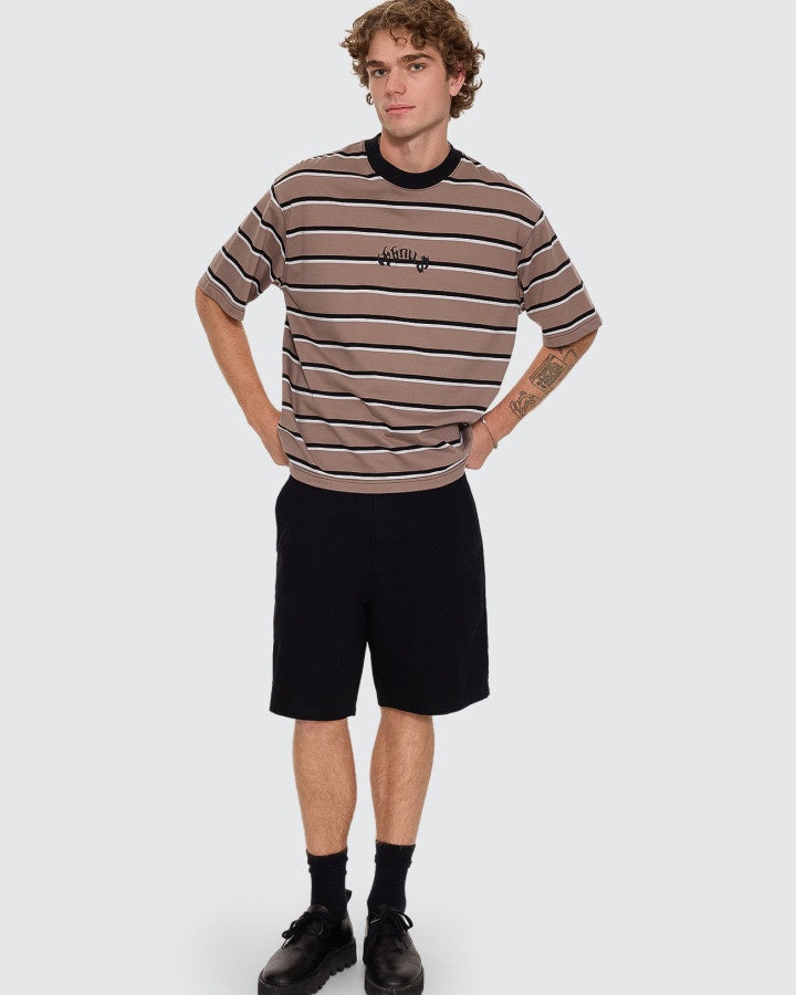 Thrills Staggered Big Stripe Box Crop Tee
