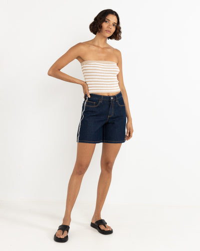 Rhythm Stripe Strapless Knit Top