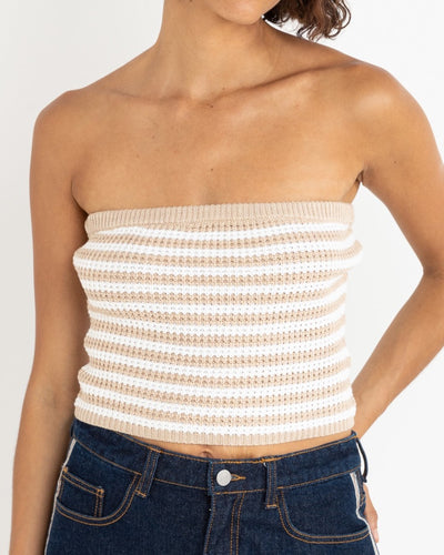 Rhythm Stripe Strapless Knit Top
